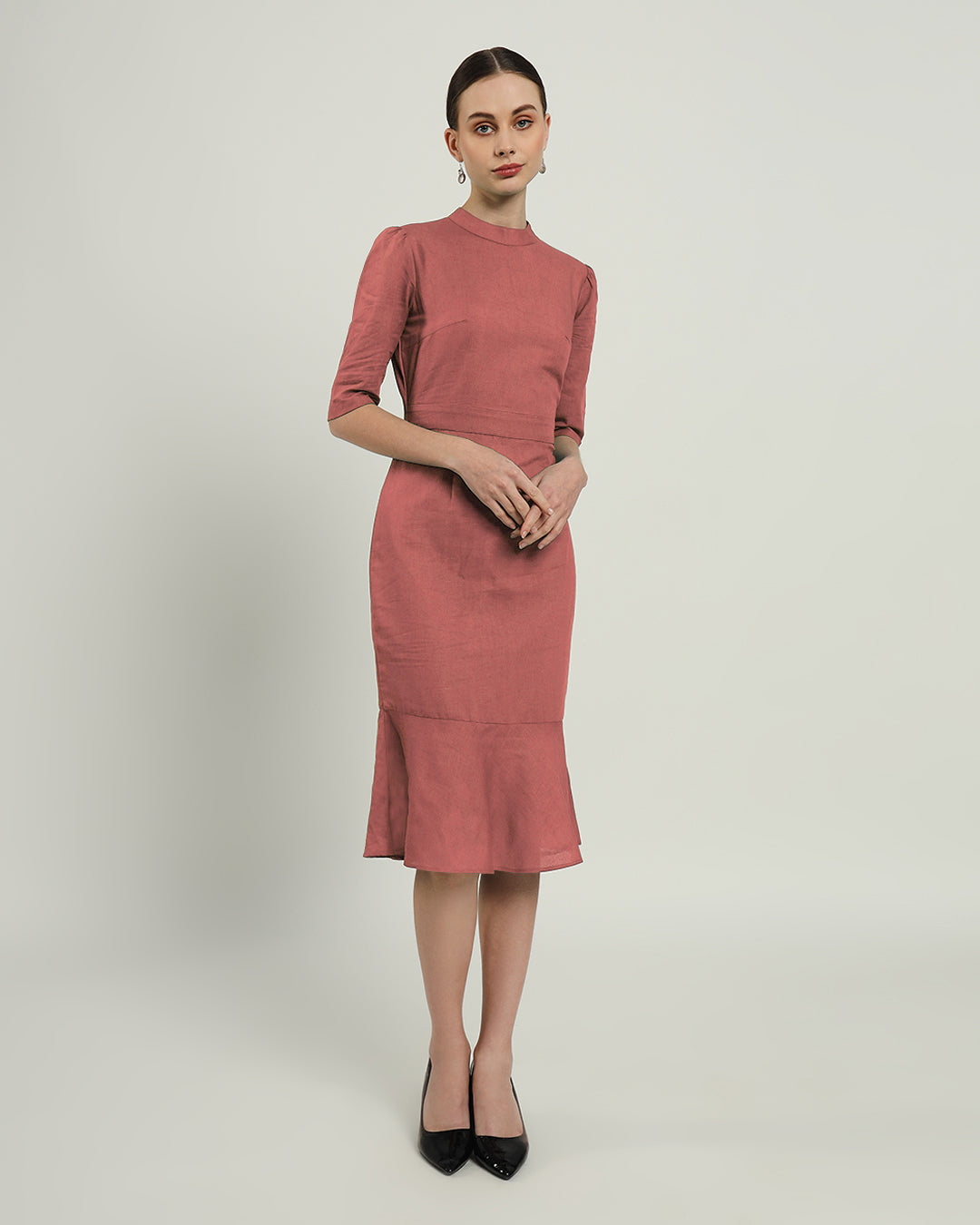 The Charlotte Ivory Pink Cotton Dress