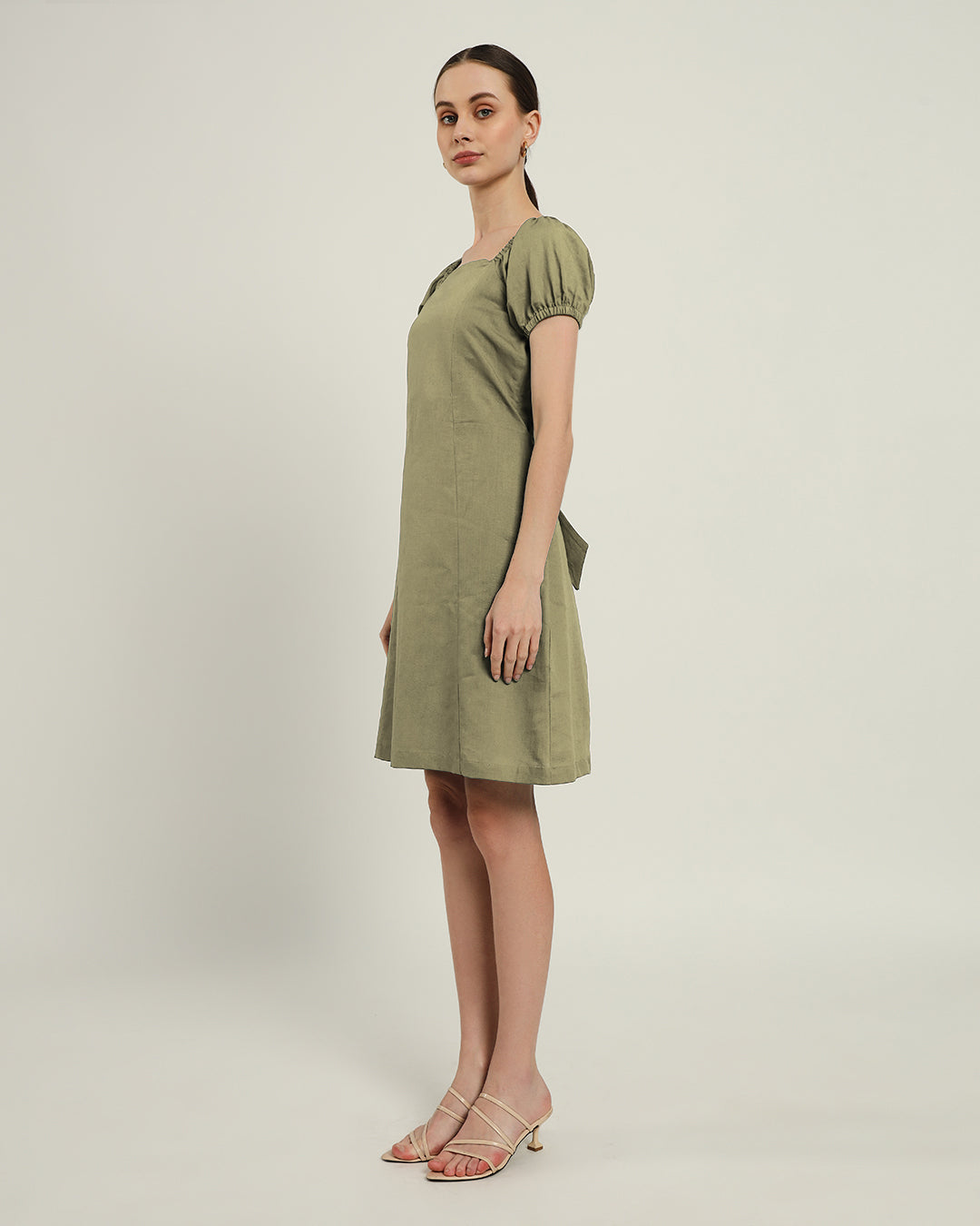 The Arar Daisy Olive Linen Dress
