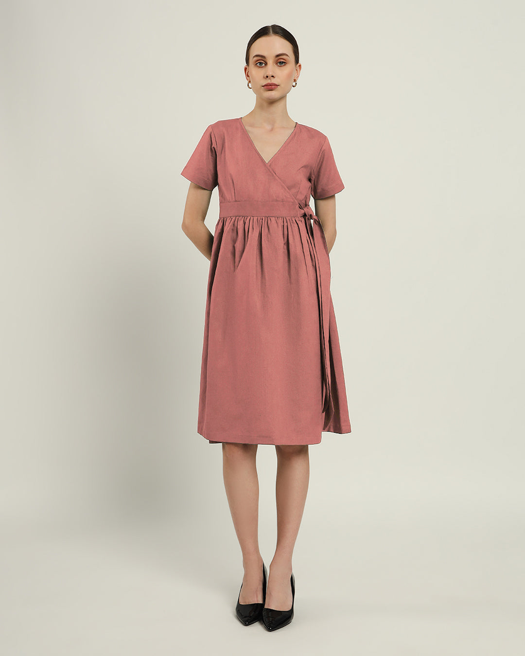 The Miyoshi Ivory Pink Cotton Dress