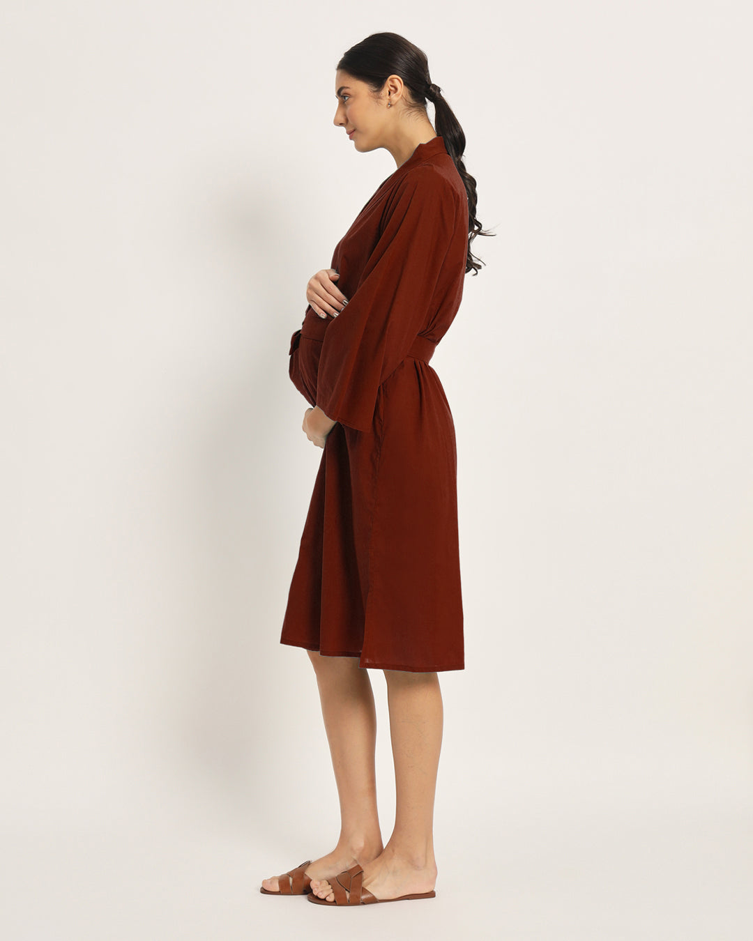 Russet Red Bump & Beyond Maternity & Nursing Dress