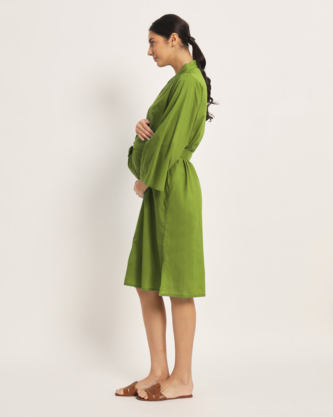 Sage Green Bump & Beyond Maternity & Nursing Dress