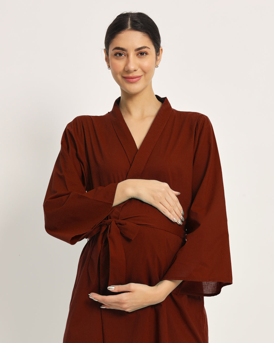 Russet Red Bump & Beyond Maternity & Nursing Dress