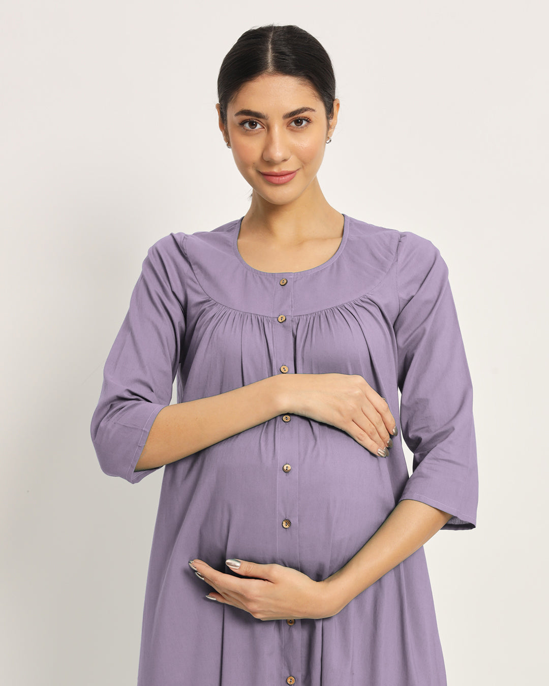 Lilac Mommy Glow Maternity & Nursing Dress