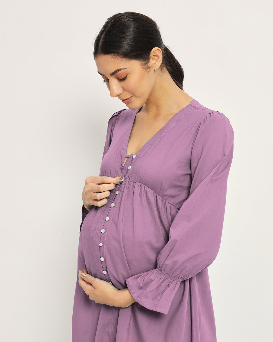 Iris Pink Glowing Bellies Maternity & Nursing Dress