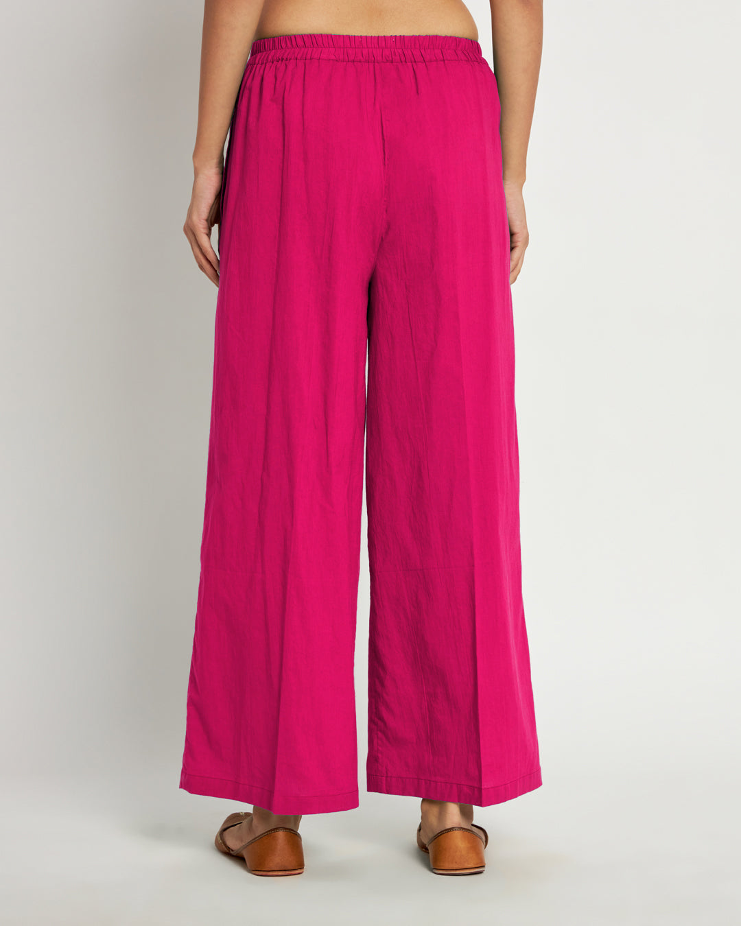Combo: Queen's Gulabi & Iris Pink Wide Pants- Set Of 2