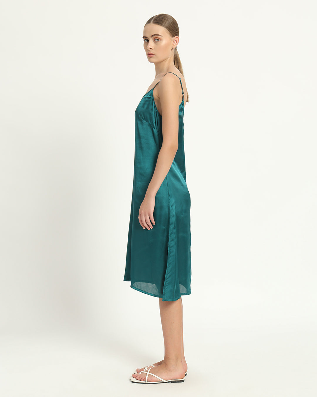 Satin Grace Deep Teal Night Dress