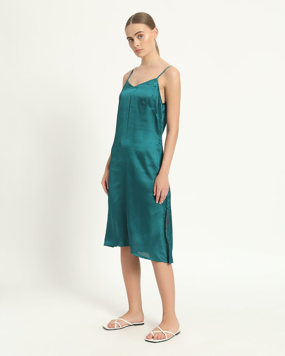 Satin Grace Deep Teal Night Dress