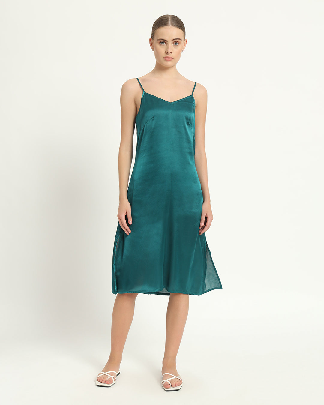 Satin Grace Deep Teal Night Dress