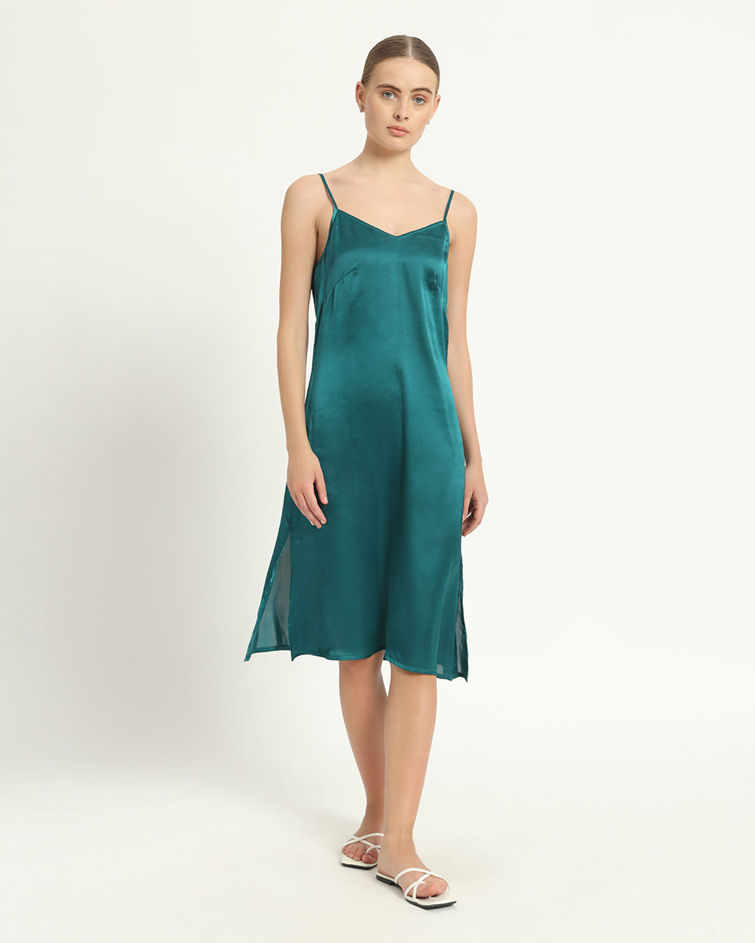 Satin Grace Deep Teal Night Dress