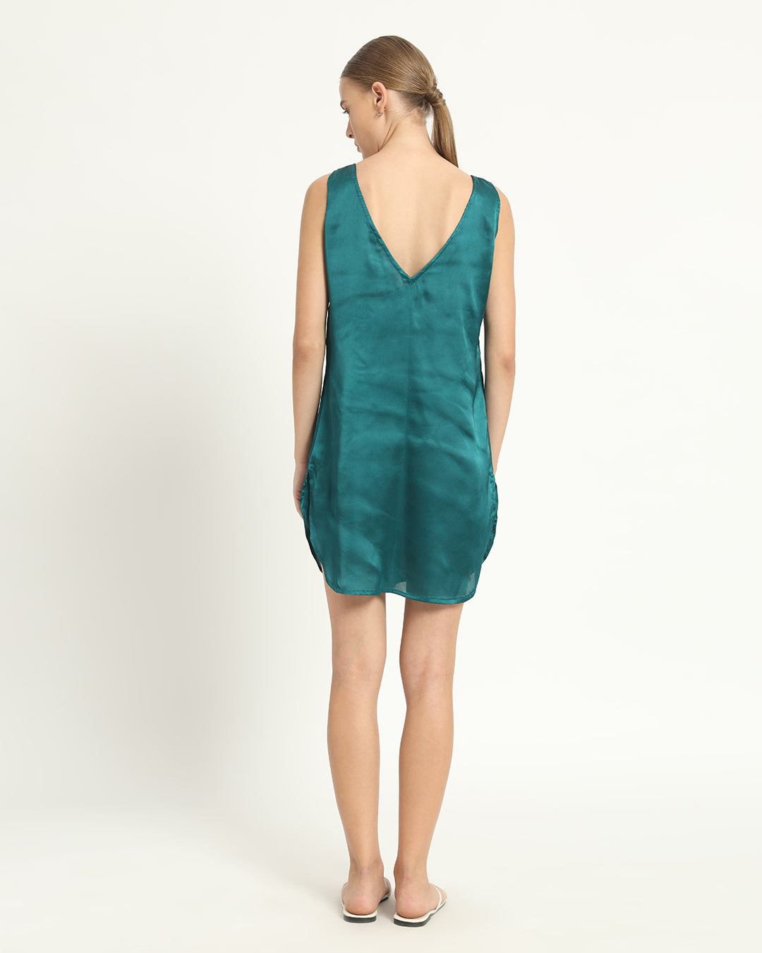 Satin Serenity Deep Teal Night Dress