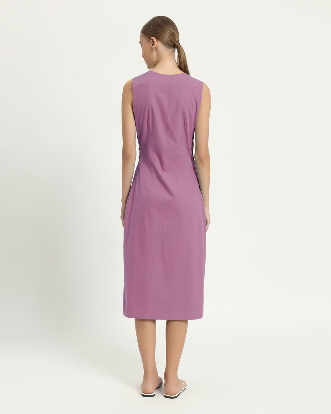 The Aurich Purple Swirl Cotton Dress