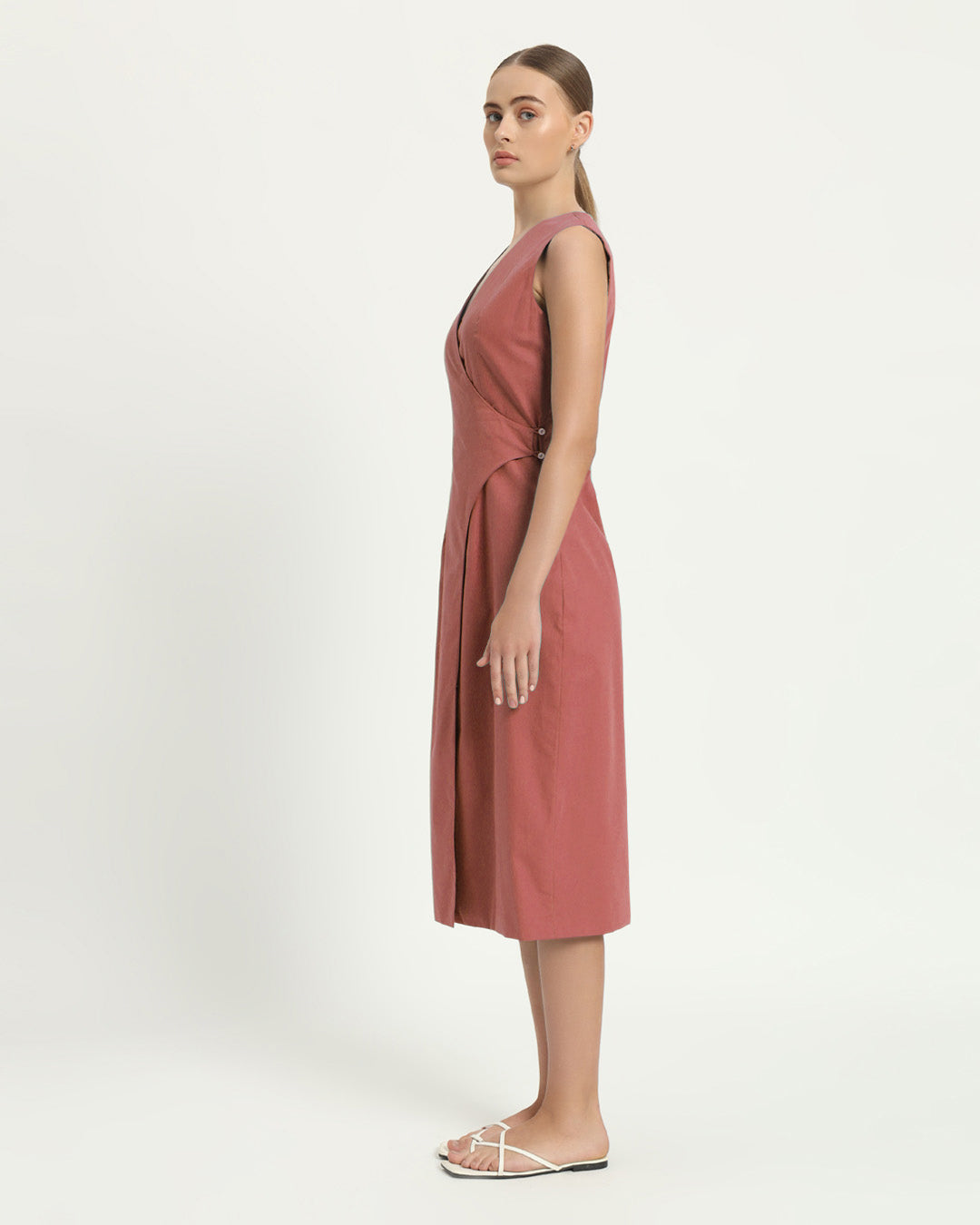 The Aurich Ivory Pink Cotton Dress
