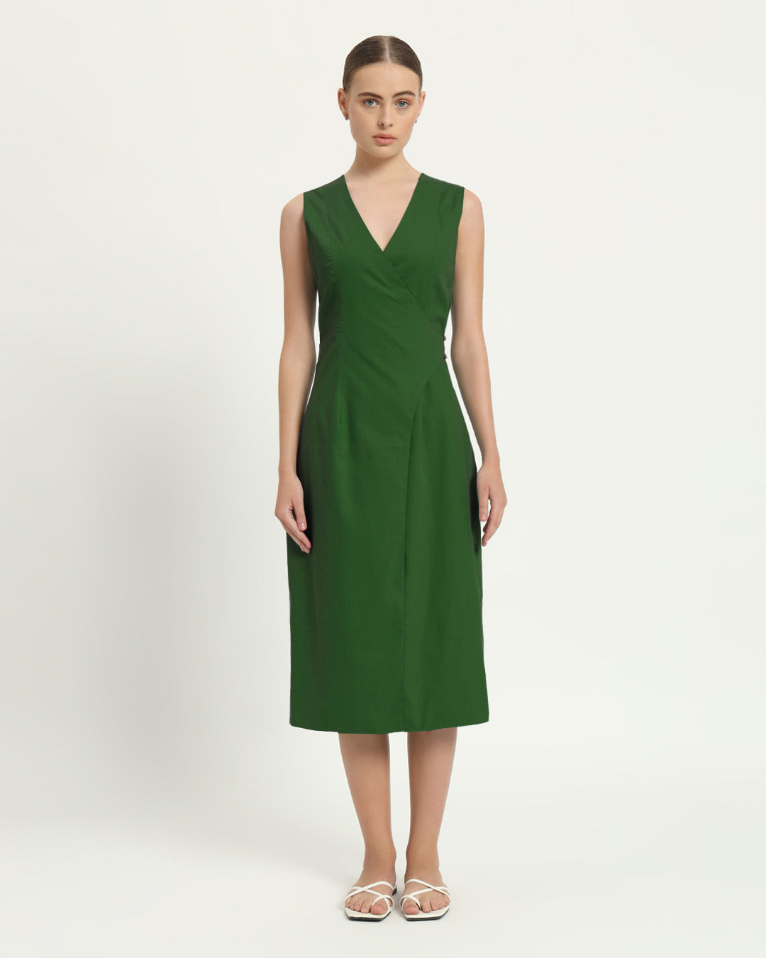 The Aurich Emerald Cotton Dress