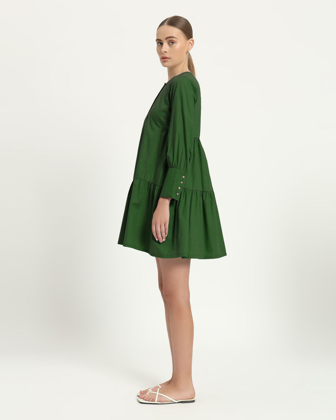 The Brandis Emerald Cotton Dress