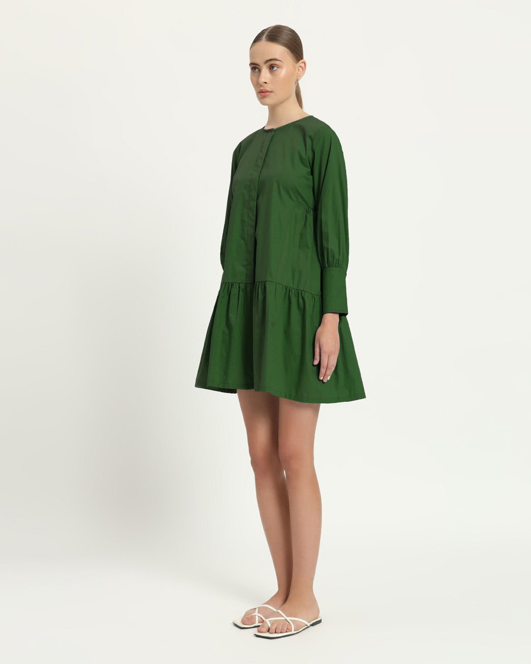 The Brandis Emerald Cotton Dress