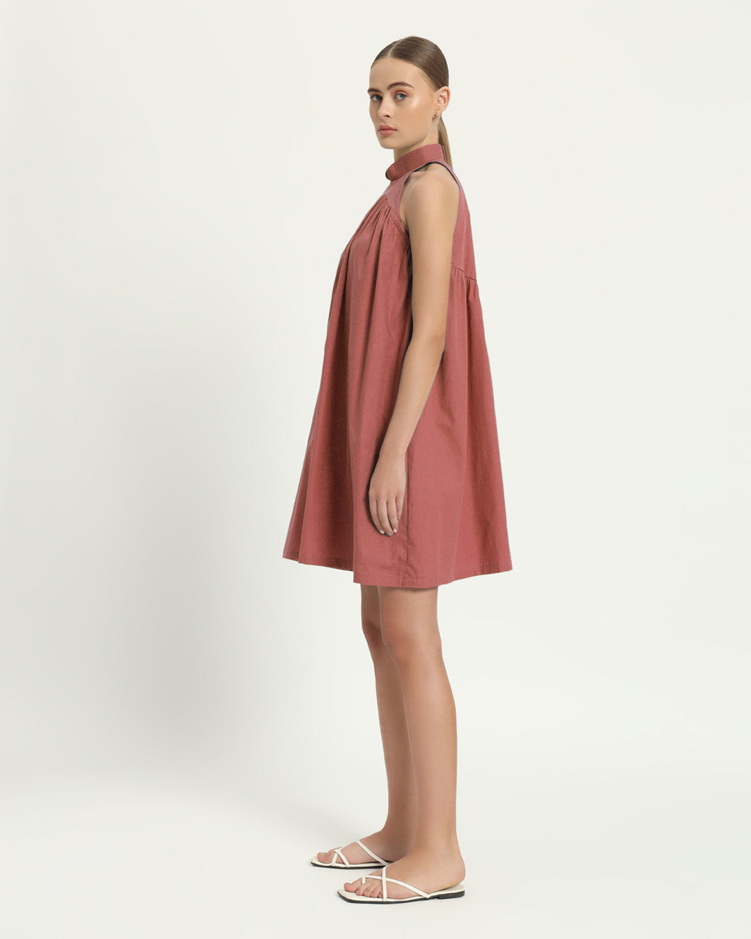 The Eruft Ivory Pink Cotton Dress