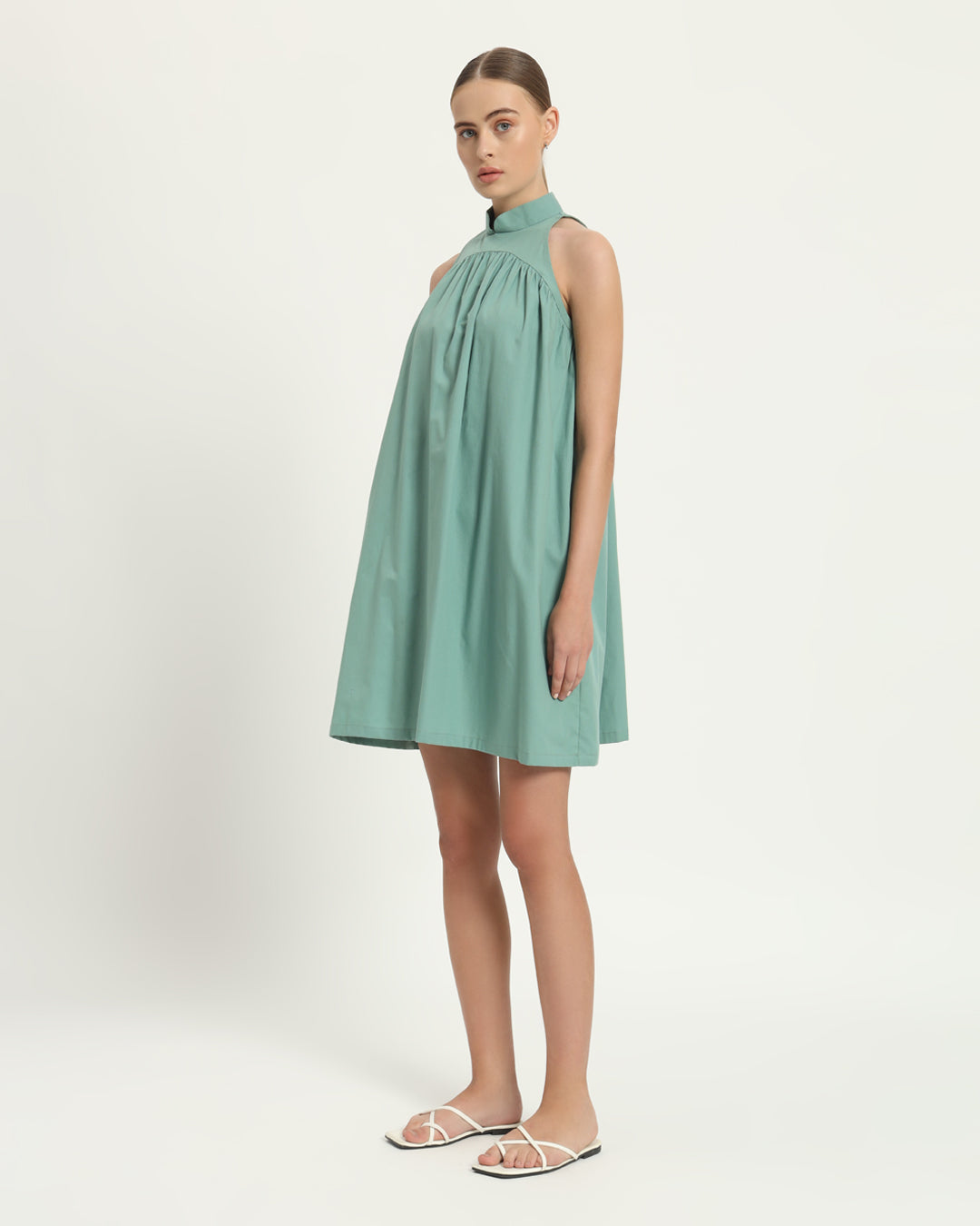 The Eruft Mint Cotton Dress