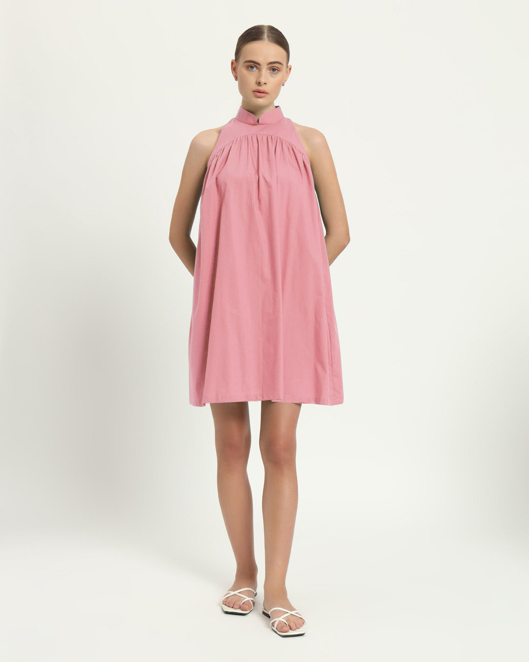 The Eruft Fondant Pink Cotton Dress