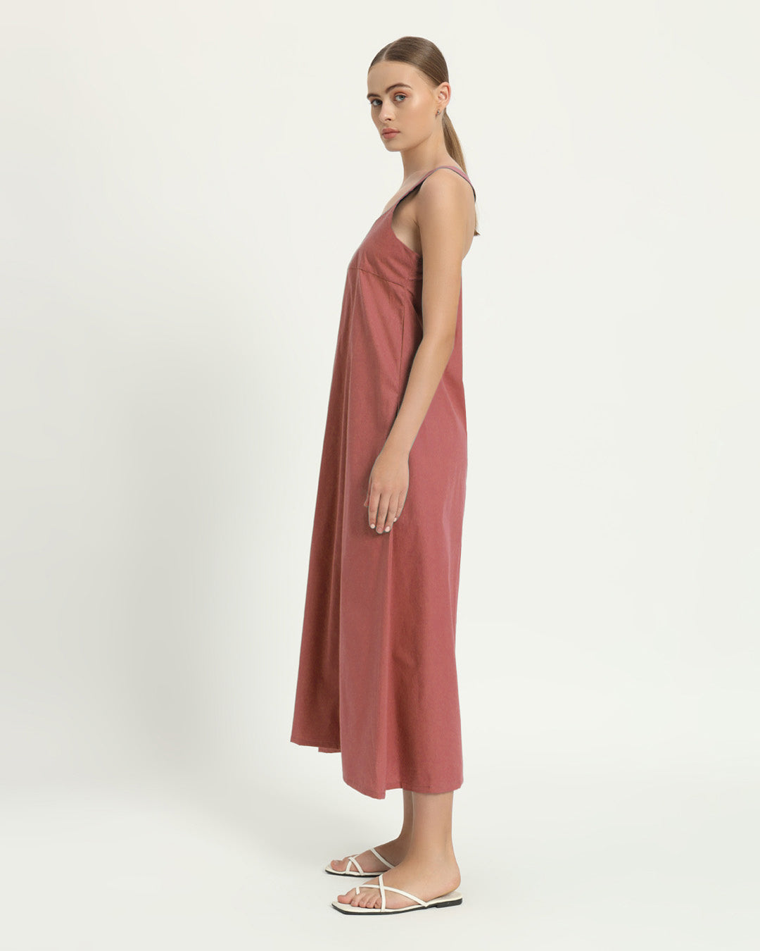 The Magdala Ivory Pink Cotton Dress