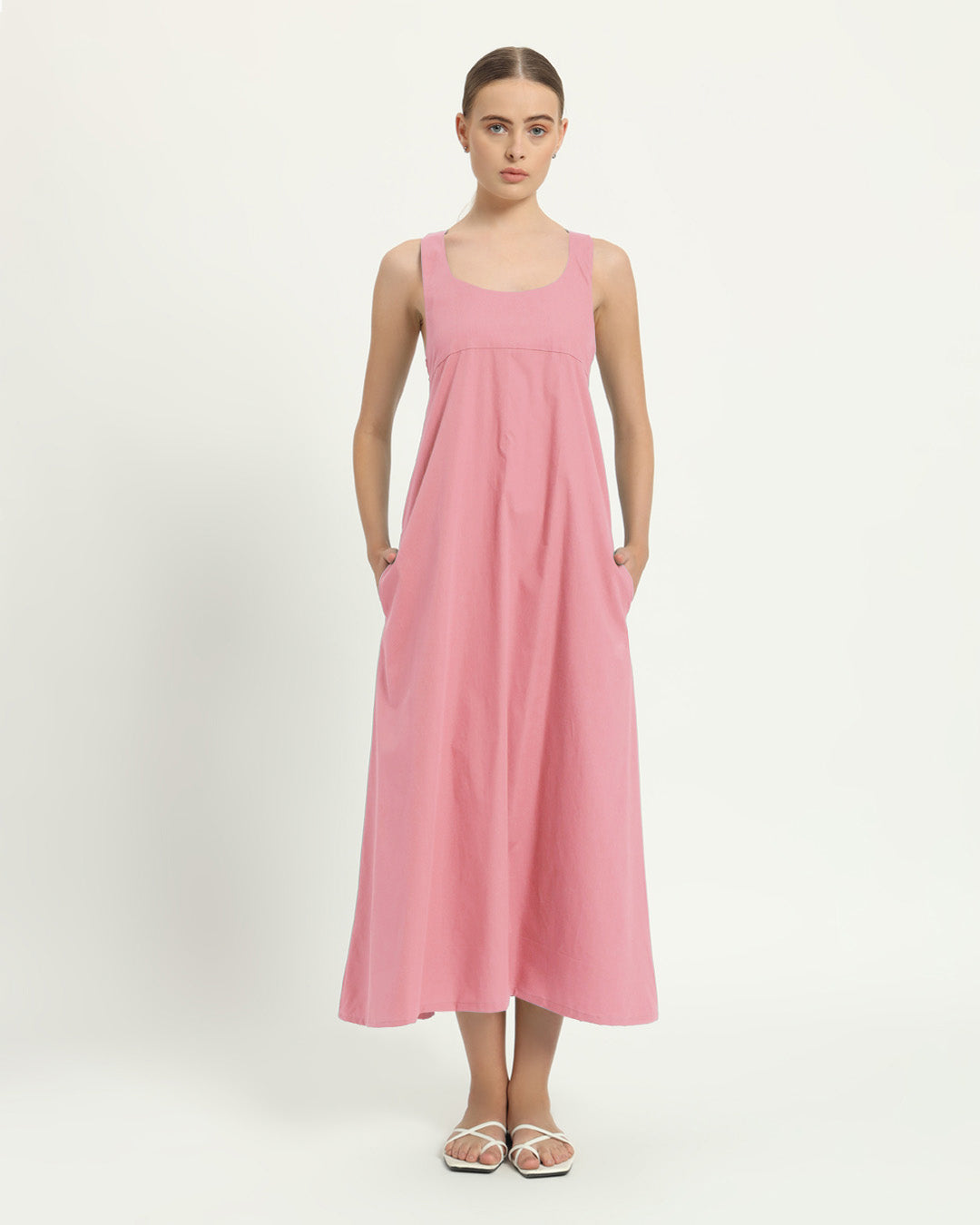 The Magdala Fondant Pink Cotton Dress