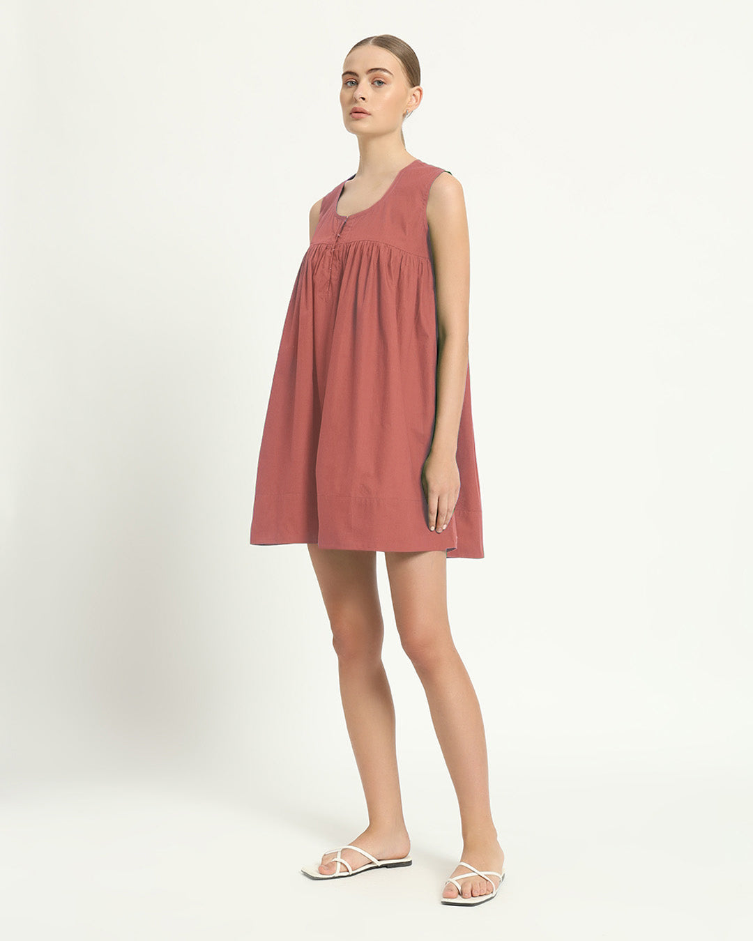 The Jois Ivory Pink Cotton Dress