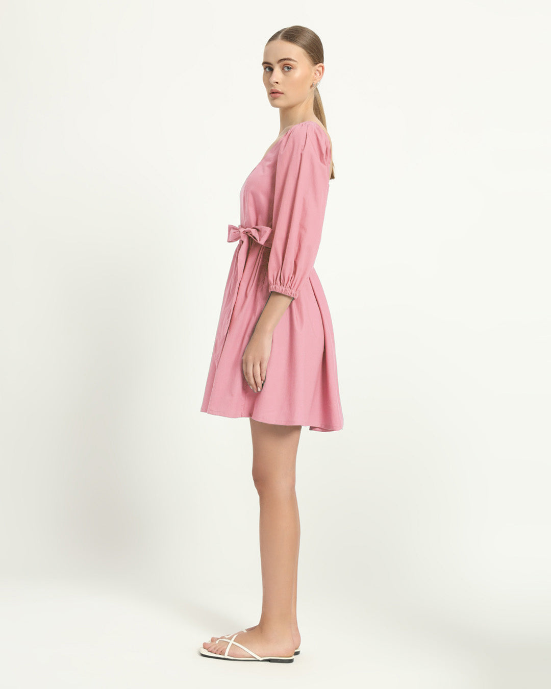 The Berry Fondant Pink Cotton Dress