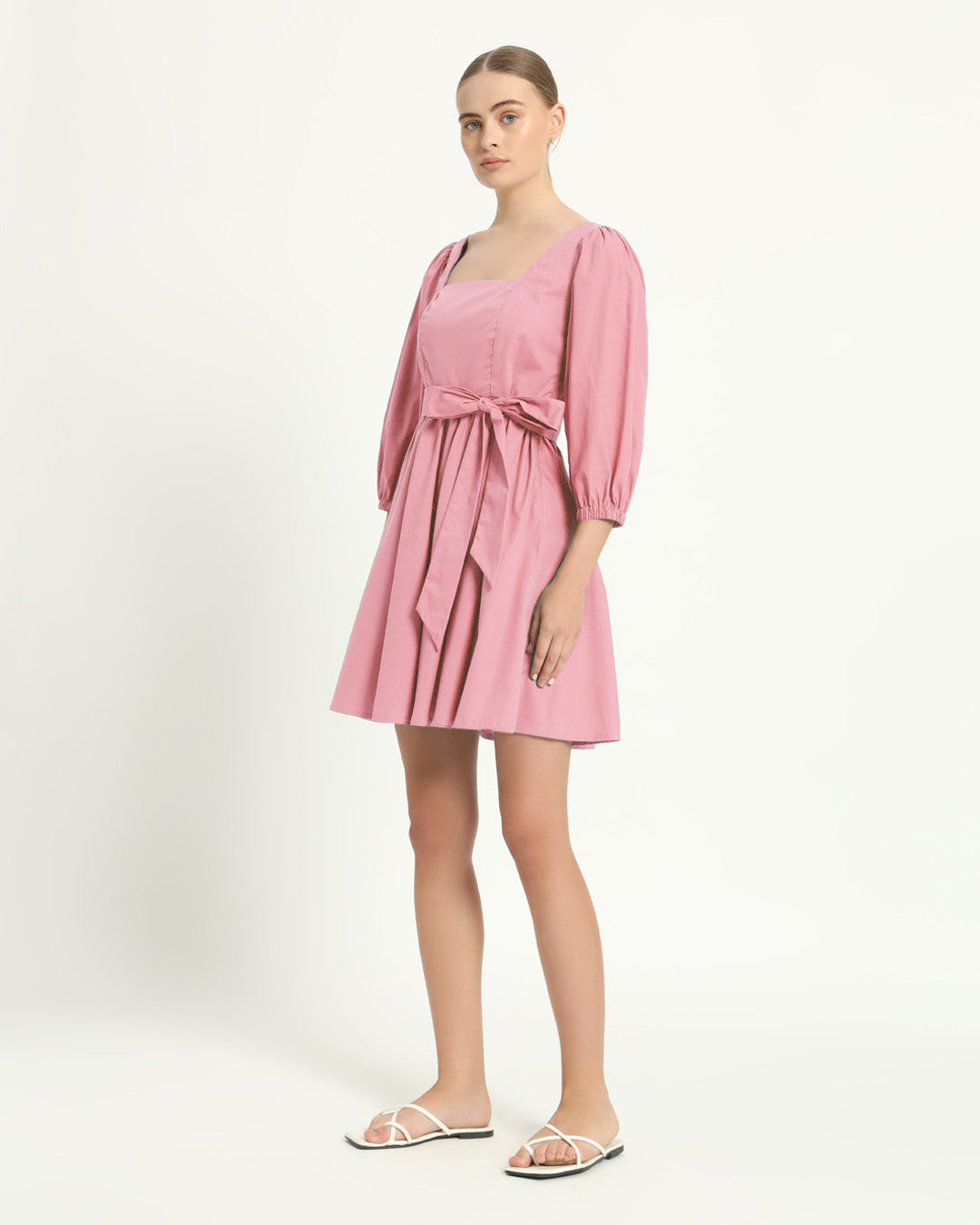 The Berry Fondant Pink Cotton Dress