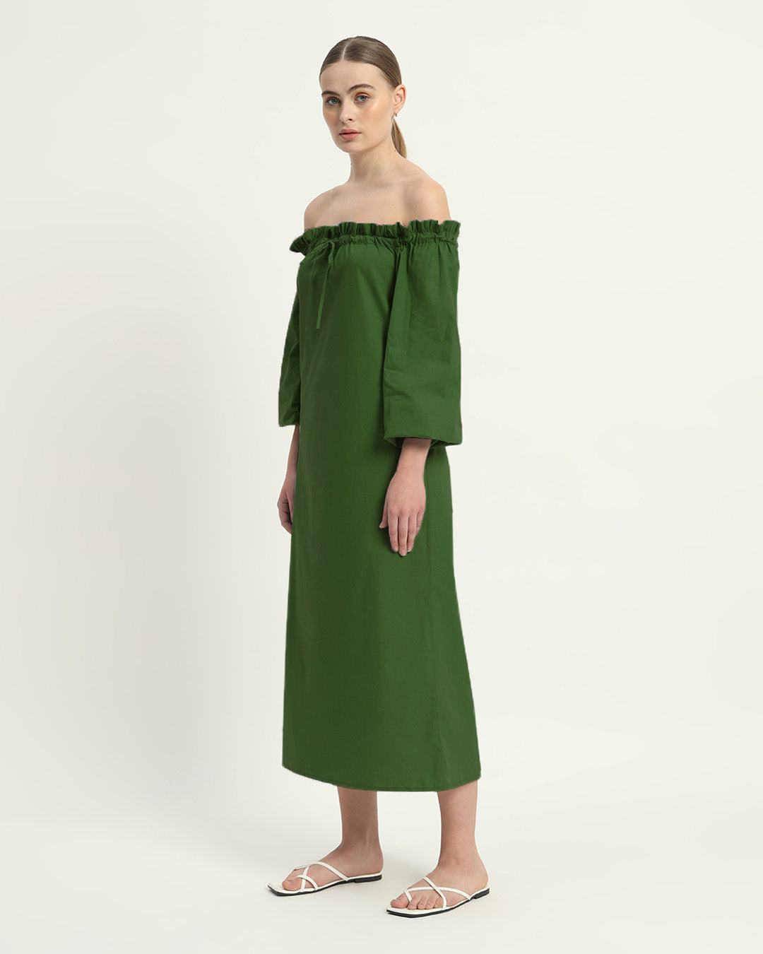 The Carlisle Emerald Cotton Dress