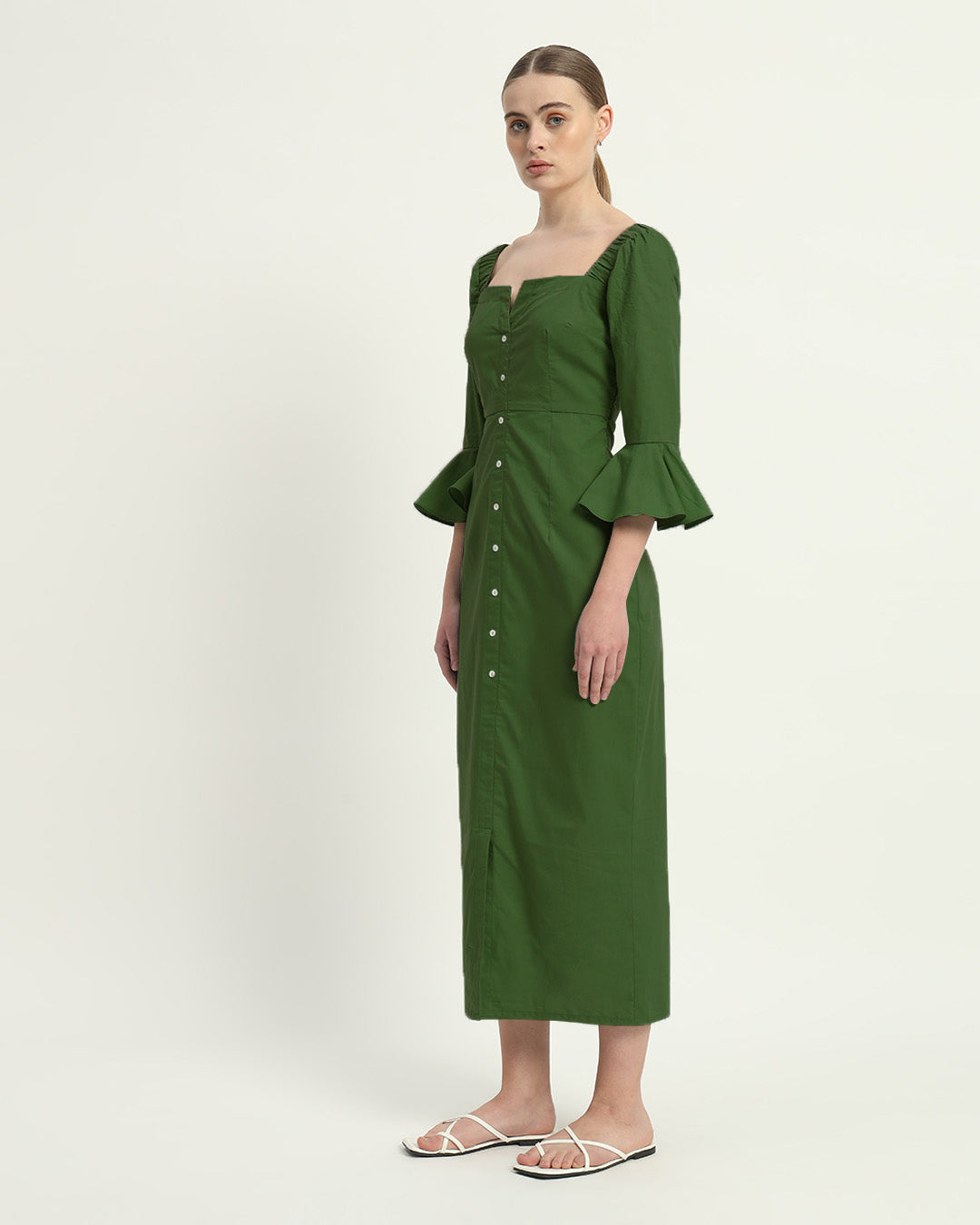 The Rosendale Emerald Cotton Dress