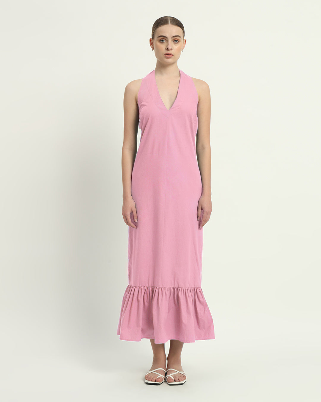 The Wellsville Fondant Pink Cotton Dress