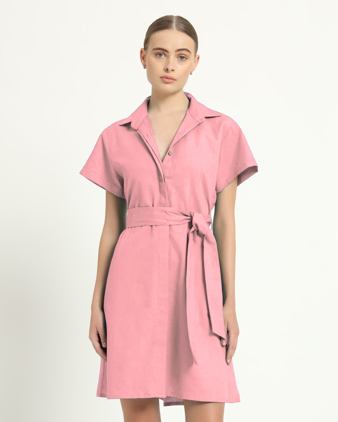 The Loretto Fondant Pink Cotton Dress