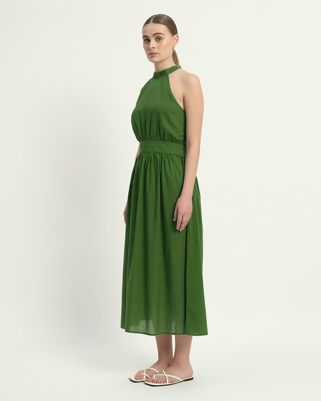 The Massena Emerald Cotton Dress