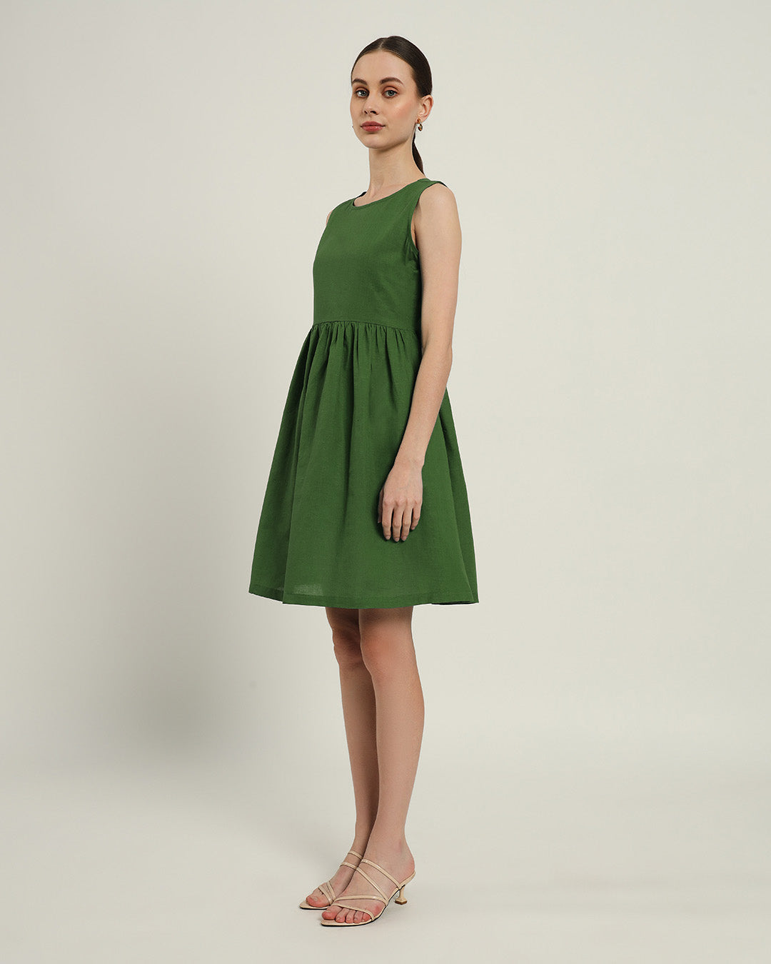 The Chania Emerald Cotton Dress