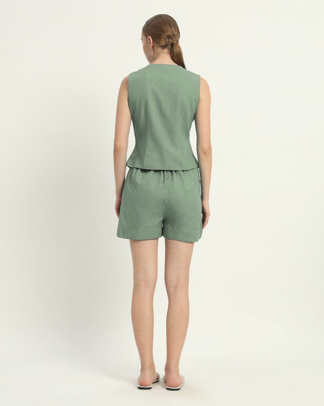 Shorts Matching Set Mint Downtown Diva Vest