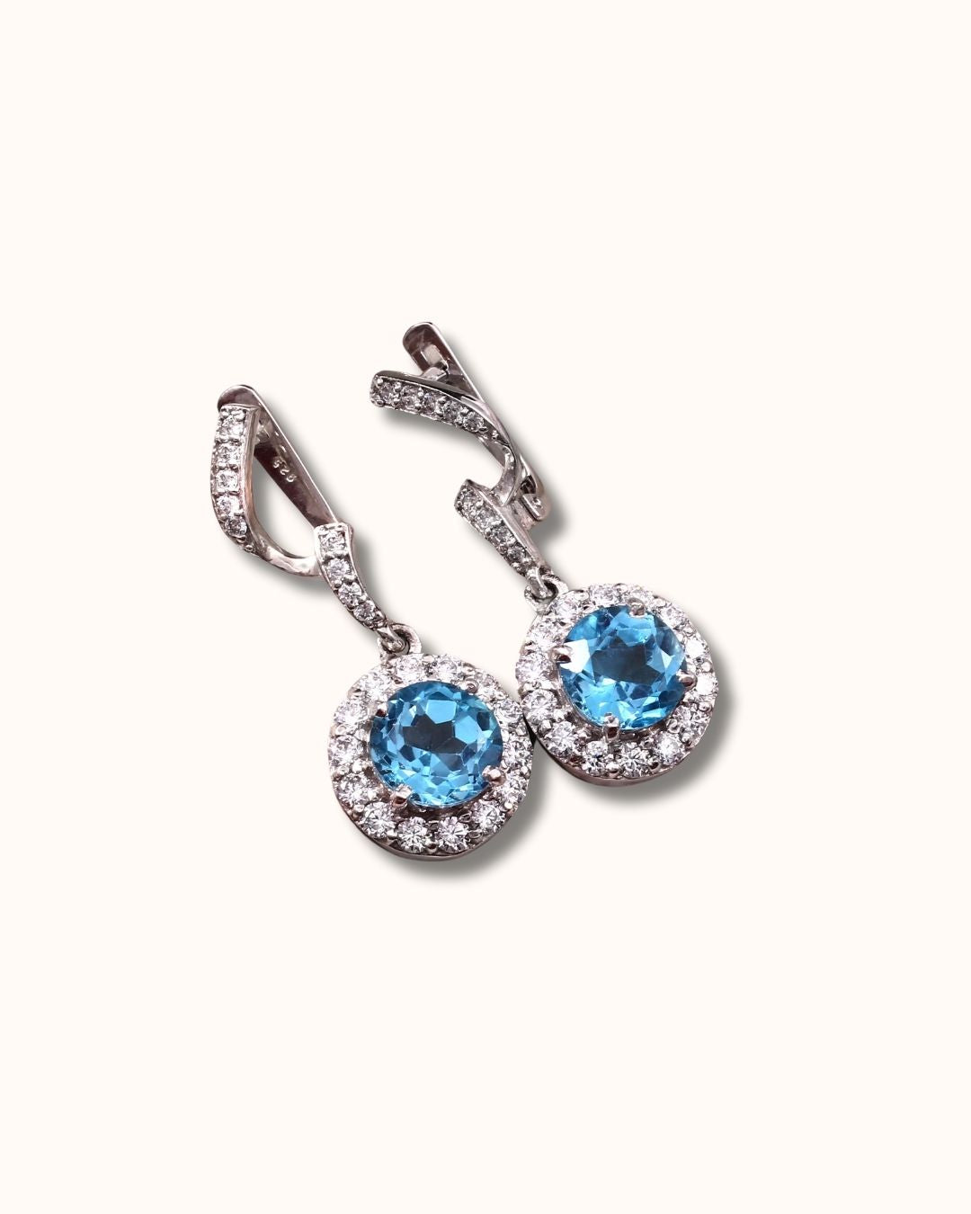 Swirl Blue Topaz Earrings