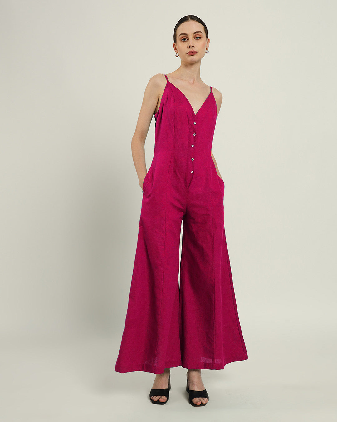 Midday High Flared Berry Jumpsuit