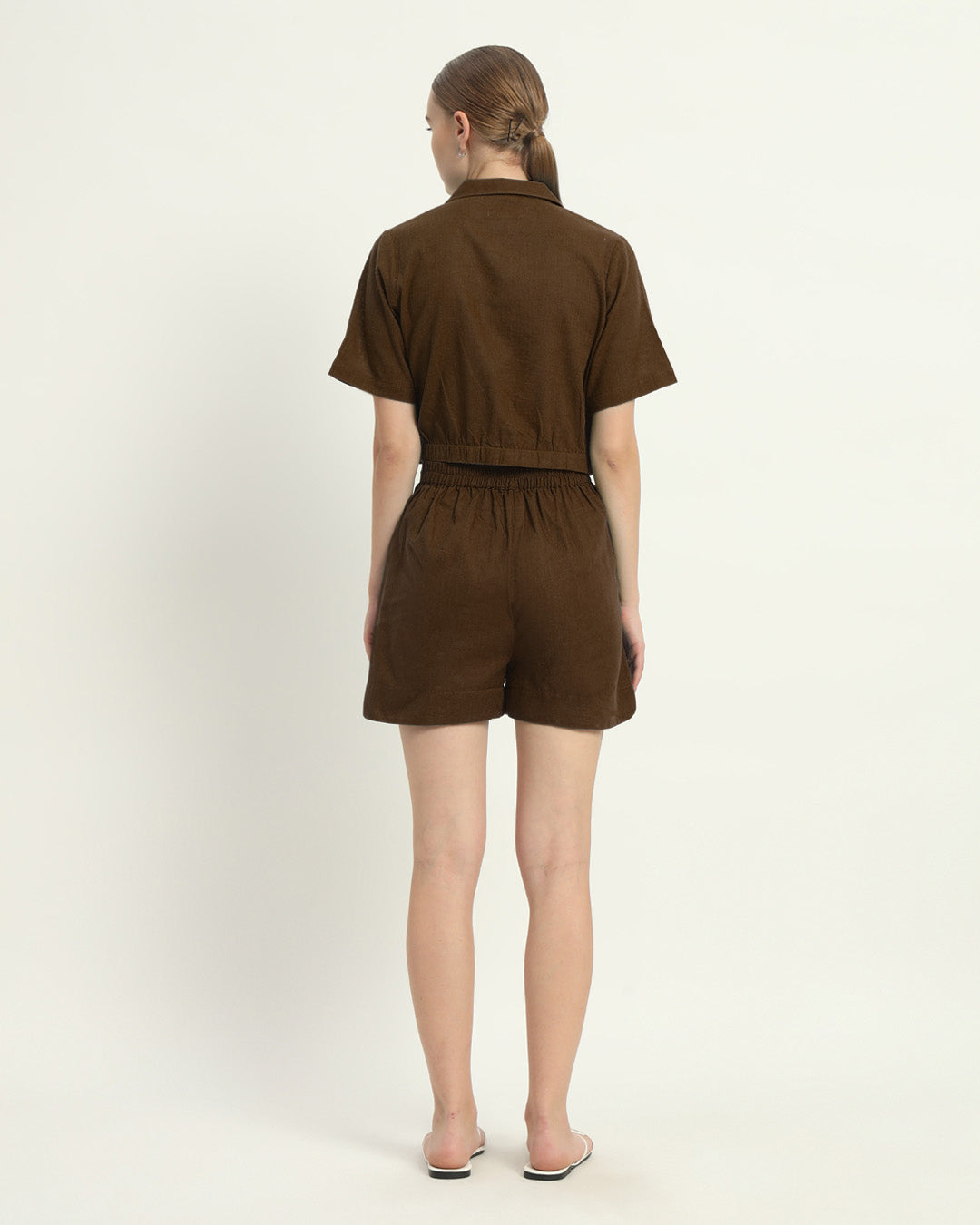 Shorts Matching Set Nutshell Crop Shirt