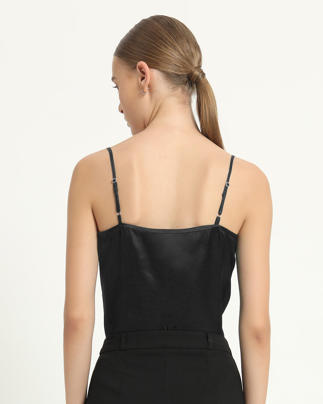 Satin Cowled Black Camisole