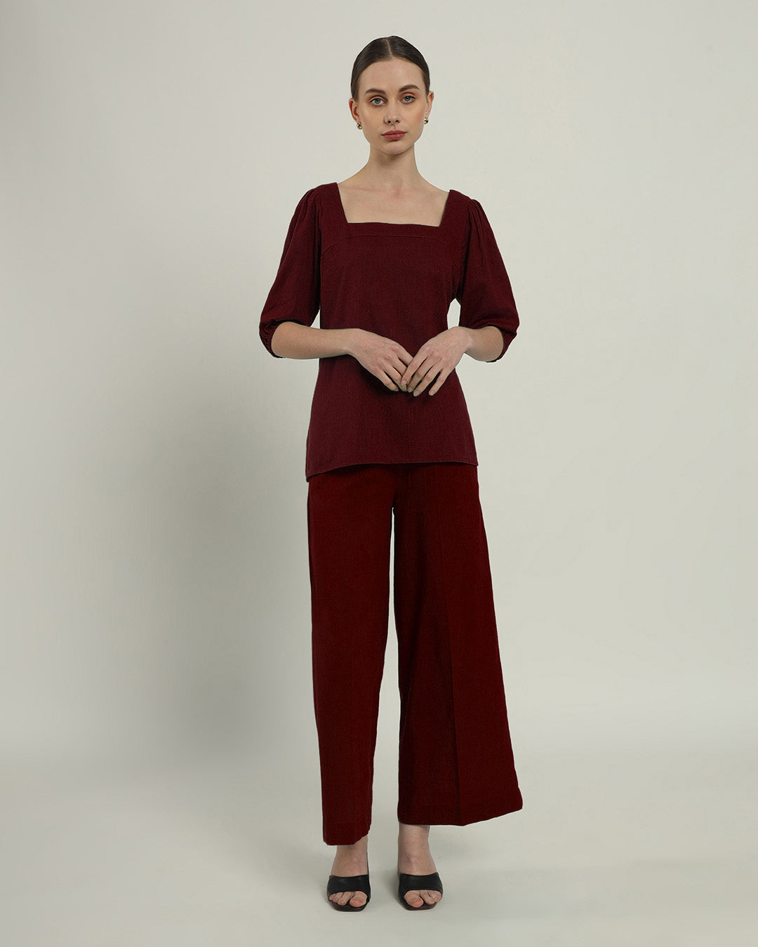 Urbanite Square Neck Rouge Top (Without Bottoms)