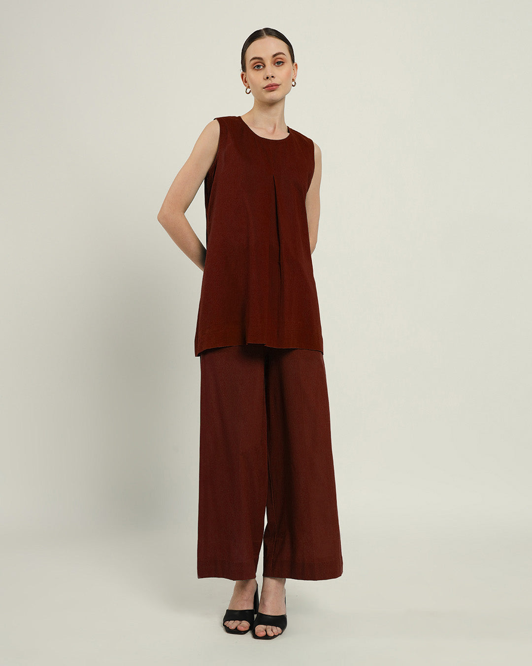 Pleated A Line Rouge Top (Without Bottoms)