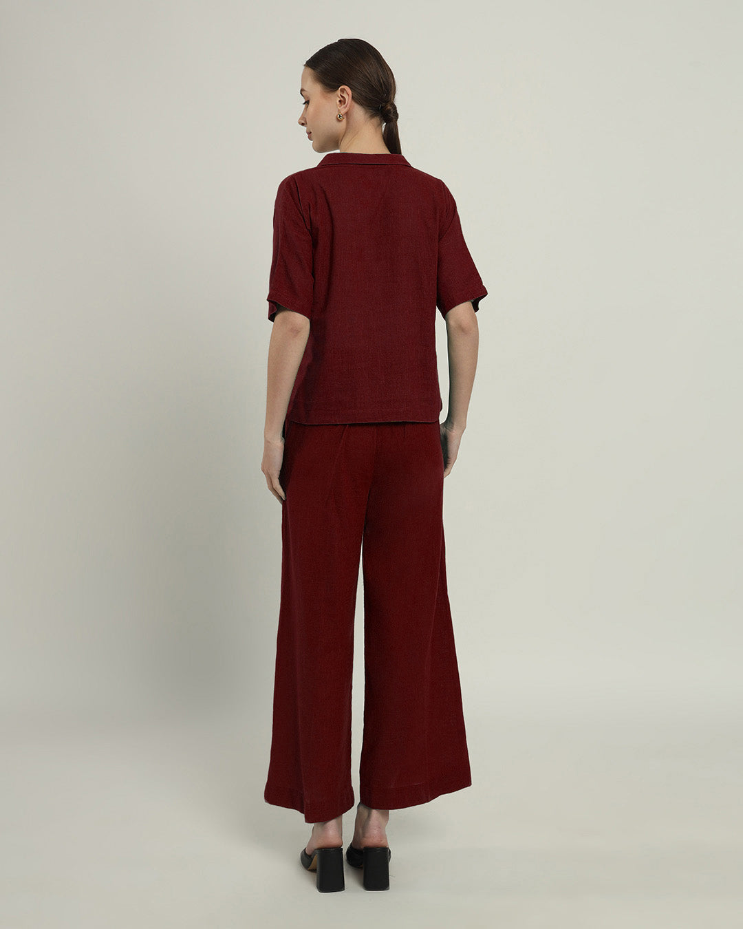 Feeling Easy Collar Neck Rouge Top (Without Bottoms)