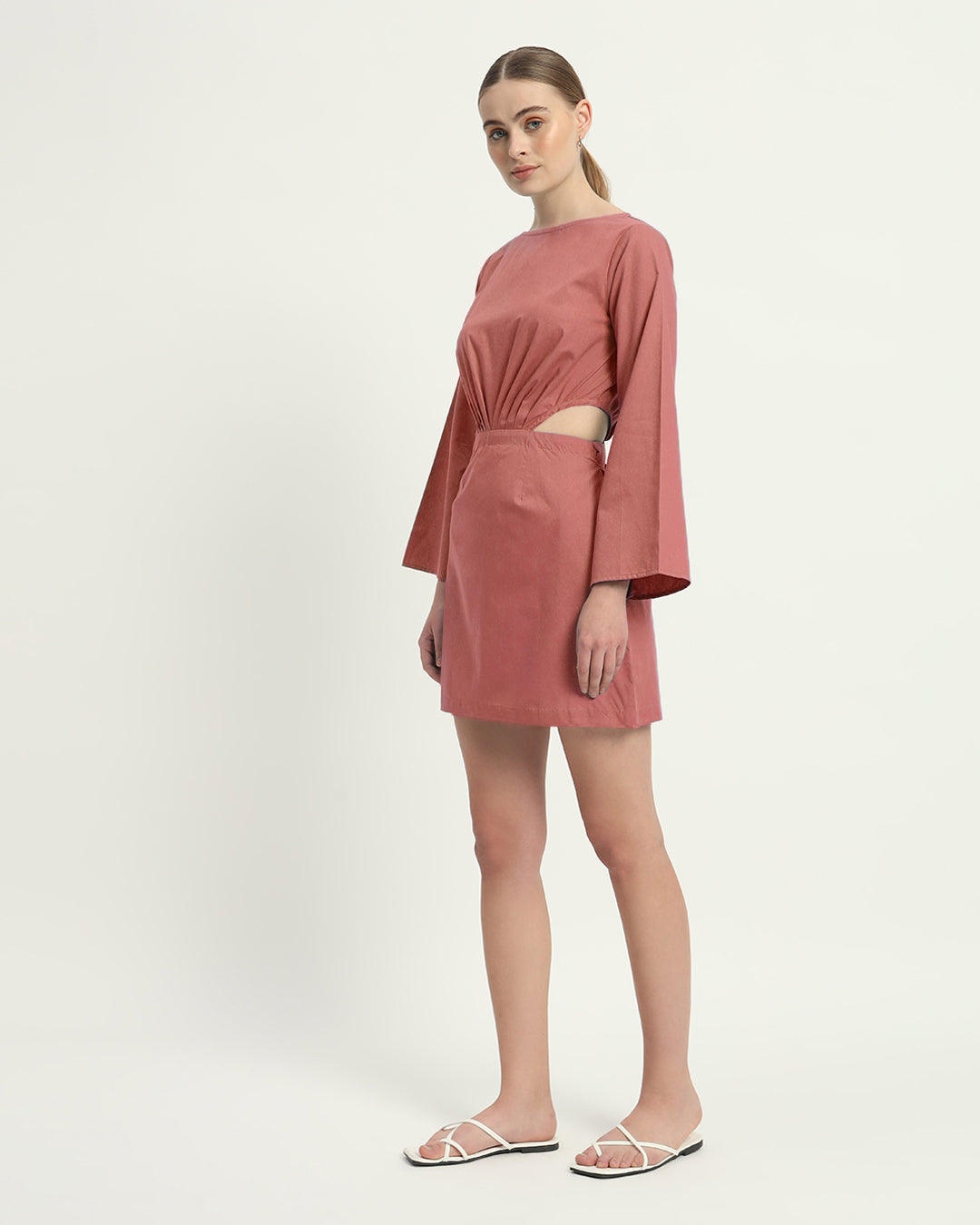 The Eloy  Ivory Pink Cotton Dress