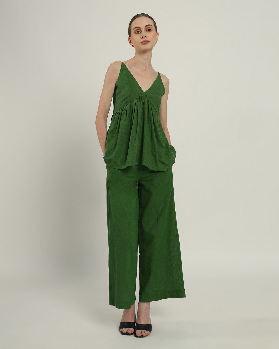 Weekend Update Gathered Emerald Top (Without Bottoms)