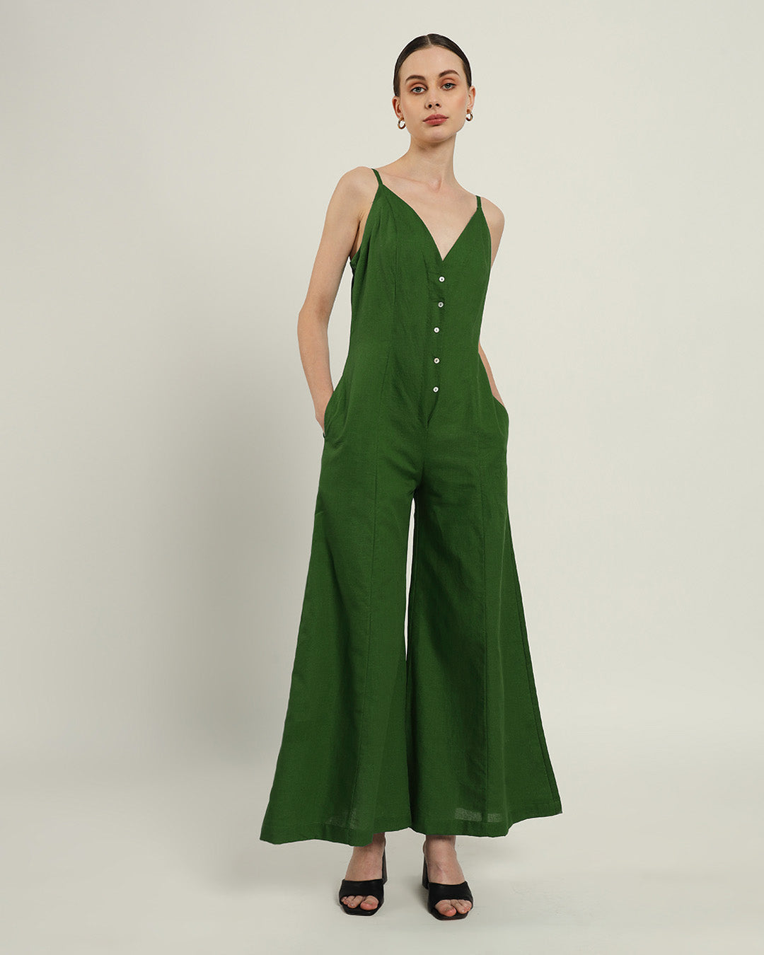 Midday High Flared Emerald Jumpsuit