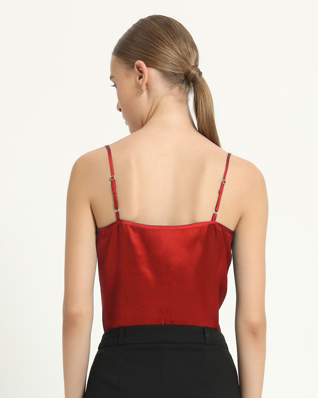 Satin Cowled Scarlet Red Camisole