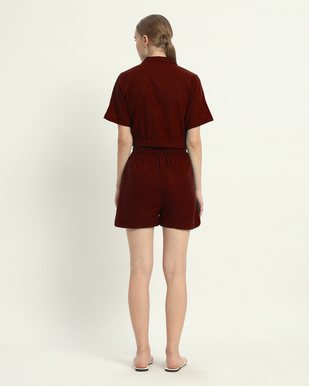 Crop Shirt Shorts Rouge Co-ord Set