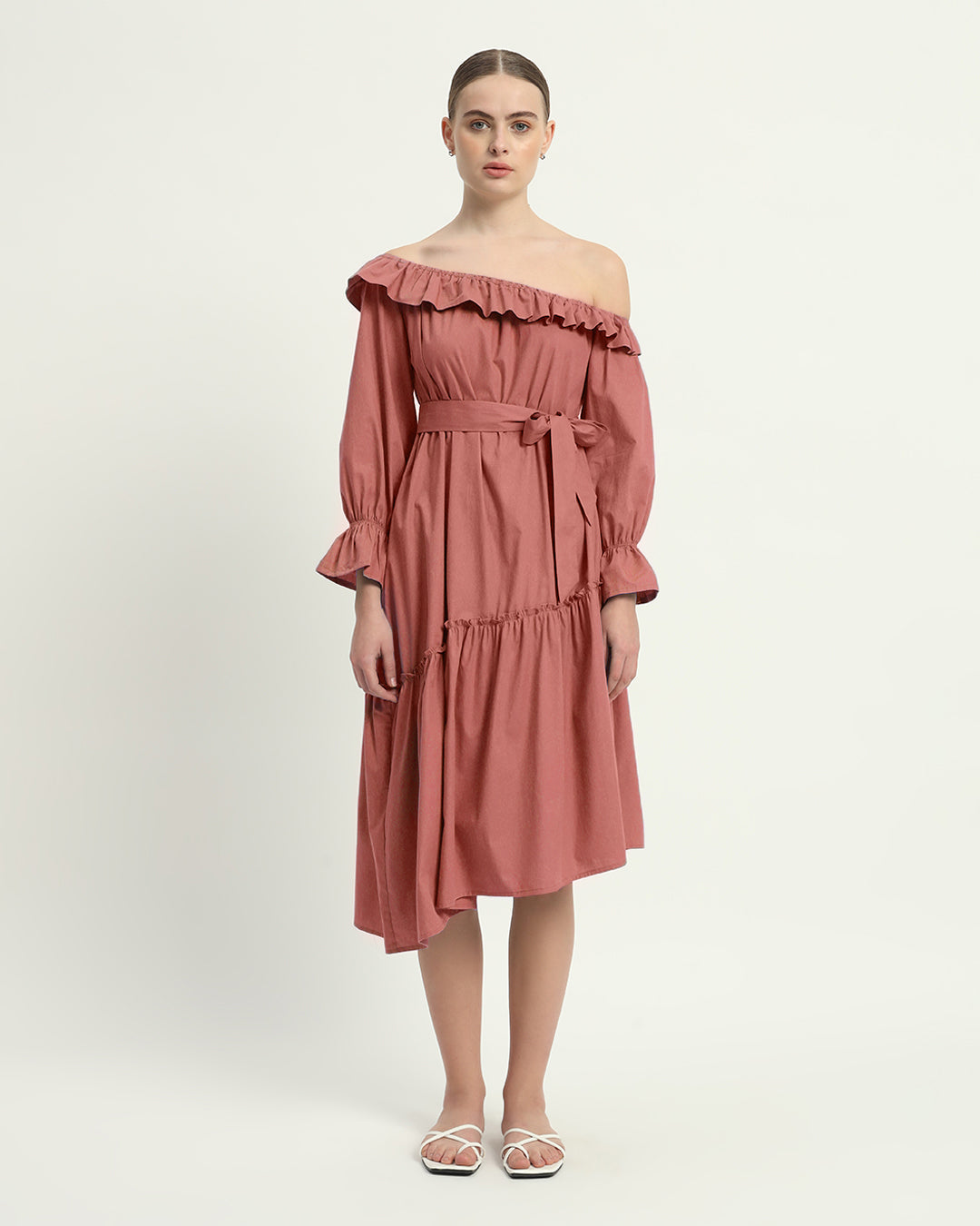 The Stellata  Ivory Pink Cotton Dress