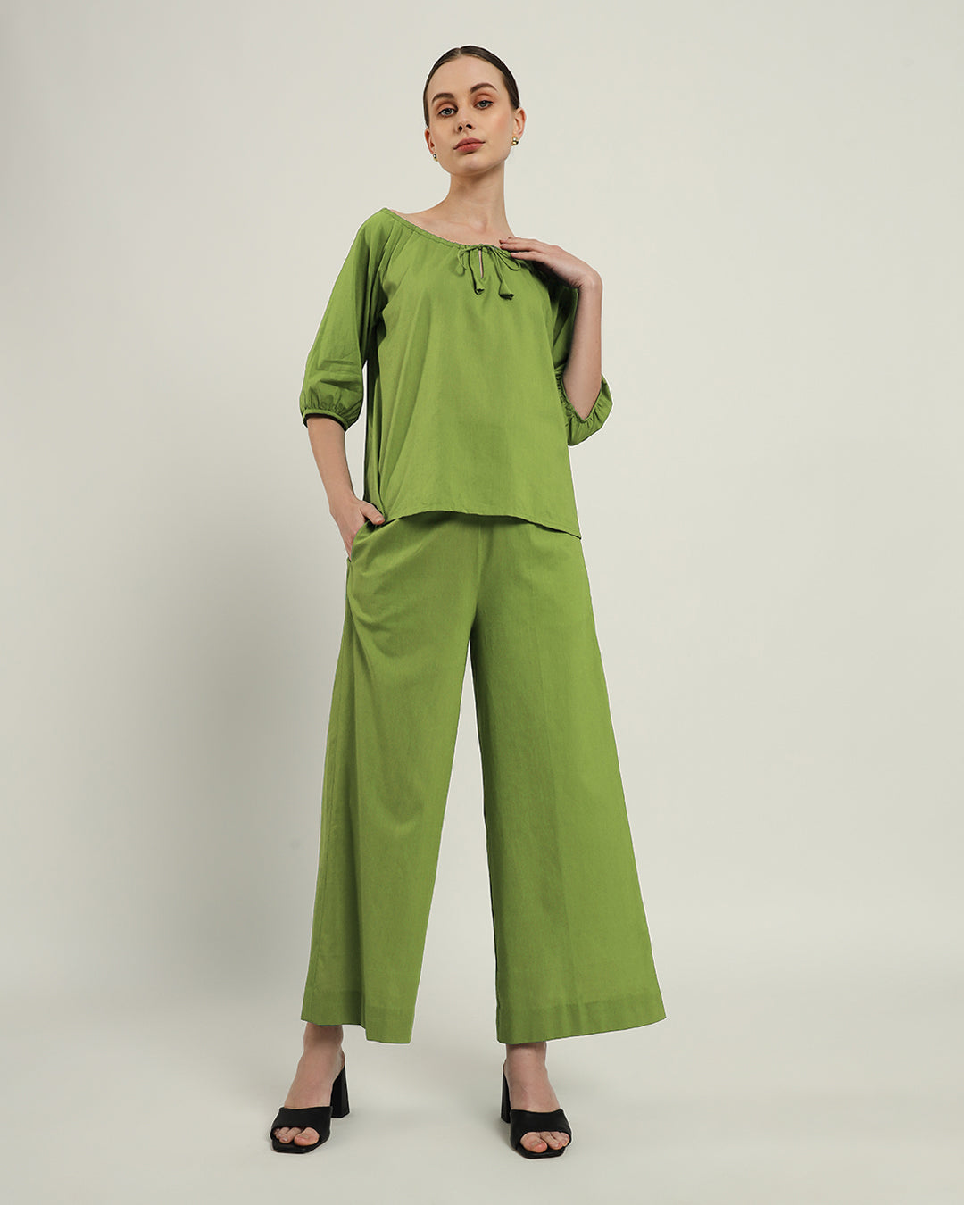 Effortless BowtNeck Fern Top (Without Bottoms)