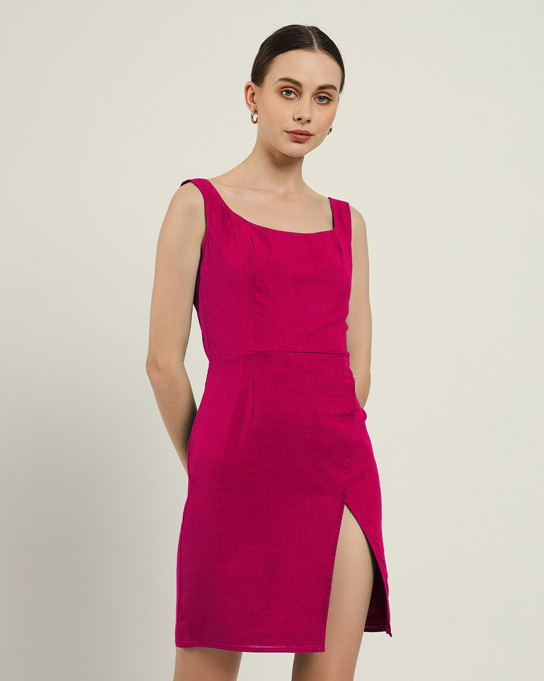 The Cannes Berry Cotton Dress