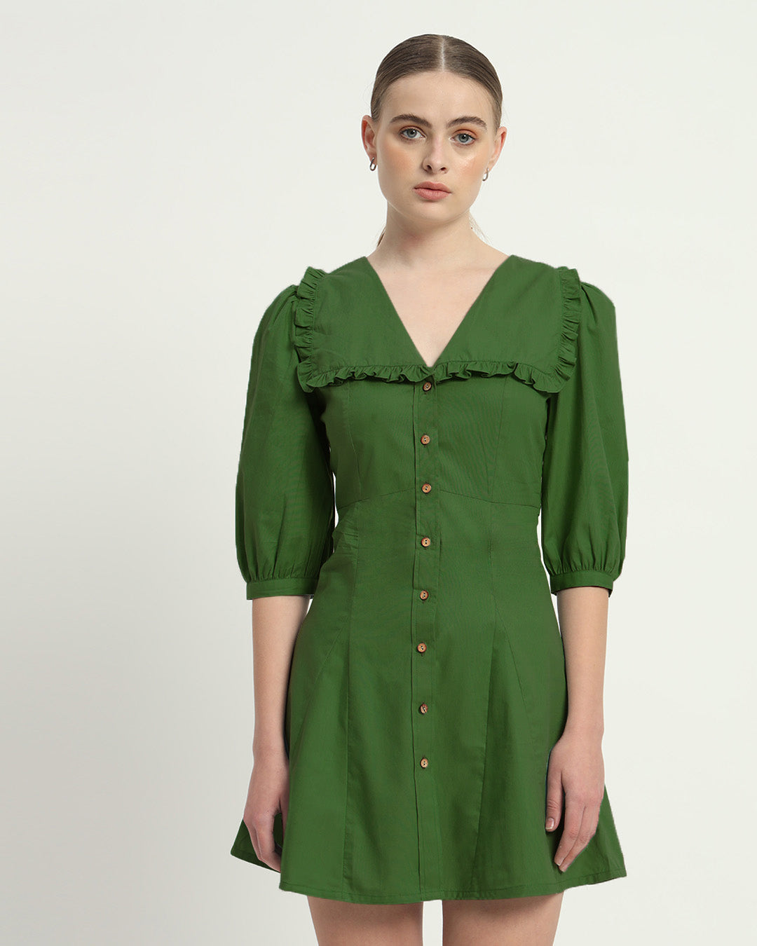 The Isabela Emerald Cotton Dress
